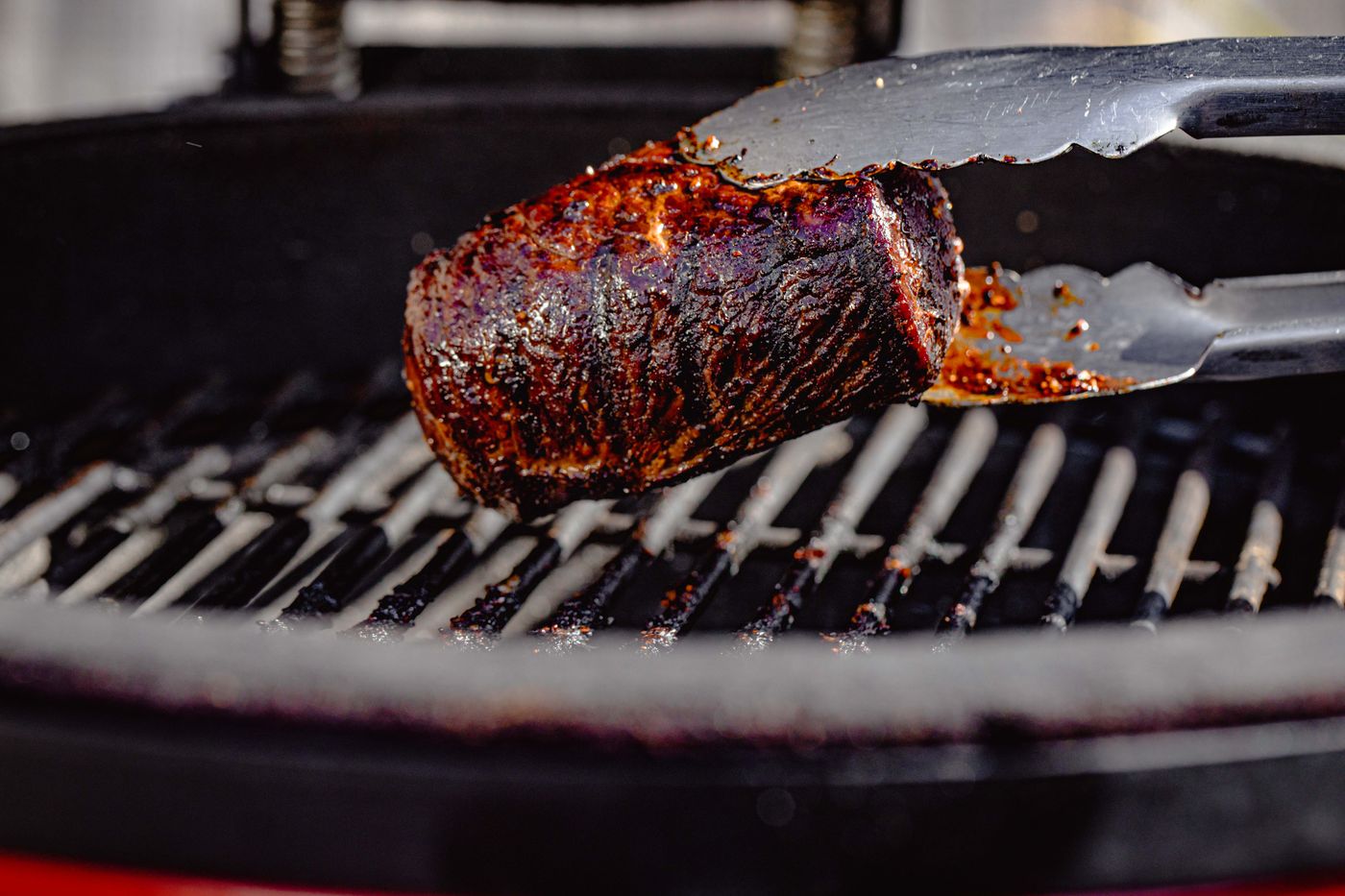 Wild venison over coals